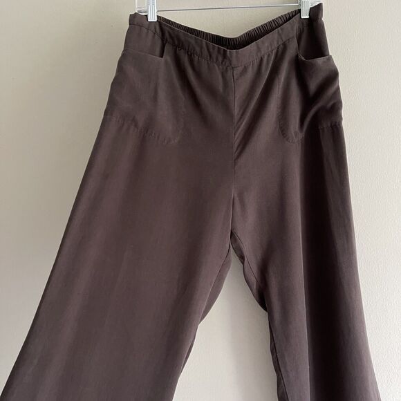 Soft Surroundings XLP Brown Pull On Pants Womens Straight Leg Nice Flowy Pockets - Picture 5 of 12